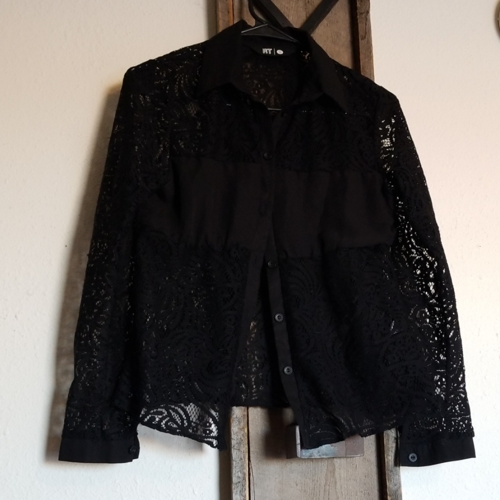 Black lace blouse